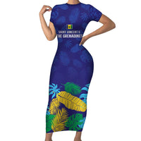 Saint Vincent Land So Beautiful Short Sleeve Bodycon Dress Tropical Vibes - Wonder Print Shop