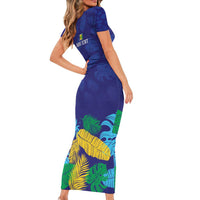 Saint Vincent Land So Beautiful Short Sleeve Bodycon Dress Tropical Vibes - Wonder Print Shop