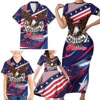 250 Years Of Service Family Matching Short Sleeve Bodycon Dress and Hawaiian Shirt Semiquincentennial USA Patriotic 4th Of July - Wonder Print Shop