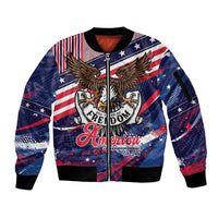 250 Years Of Service Sleeve Zip Bomber Jacket Semiquincentennial USA Patriotic 4th Of July - Wonder Print Shop