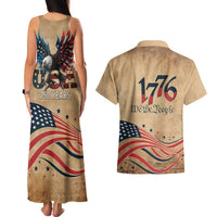America 250th Anniversary Couples Matching Tank Maxi Dress and Hawaiian Shirt Eagle Us Flag July 4Th - Wonder Print Shop