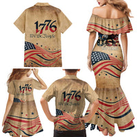 America 250th Anniversary Family Matching Mermaid Dress and Hawaiian Shirt Eagle Us Flag July 4Th - Wonder Print Shop
