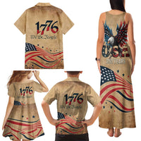 America 250th Anniversary Family Matching Tank Maxi Dress and Hawaiian Shirt Eagle Us Flag July 4Th - Wonder Print Shop