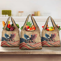America 250th Anniversary Grocery Bag Eagle Us Flag July 4Th - Wonder Print Shop