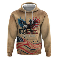 America 250th Anniversary Hoodie Eagle Us Flag July 4Th - Wonder Print Shop