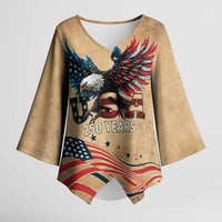 America 250th Anniversary Kimono Sleeve Blouse Eagle Us Flag July 4Th - Wonder Print Shop