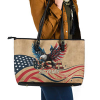 America 250th Anniversary Leather Tote Bag Eagle Us Flag July 4Th - Wonder Print Shop