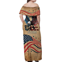 America 250th Anniversary Off Shoulder Maxi Dress Eagle Us Flag July 4Th - Wonder Print Shop
