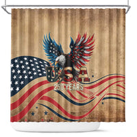 America 250th Anniversary Shower Curtain Eagle Us Flag July 4Th - Wonder Print Shop