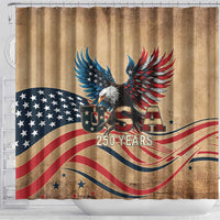 America 250th Anniversary Shower Curtain Eagle Us Flag July 4Th - Wonder Print Shop