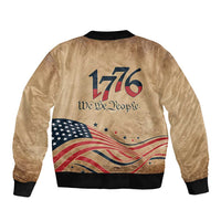 America 250th Anniversary Sleeve Zip Bomber Jacket Eagle Us Flag July 4Th - Wonder Print Shop
