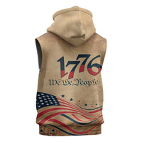 America 250th Anniversary Sleeveless Zip Hoodie Eagle Us Flag July 4Th - Wonder Print Shop