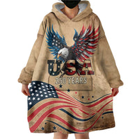 America 250th Anniversary Wearable Blanket Hoodie Eagle Us Flag July 4Th - Wonder Print Shop