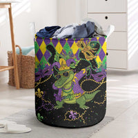 Mardi Gras Alligator Laundry Basket Mardigator On Tuesdays We Wear Beads - Wonder Print Shop