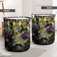 Mardi Gras Alligator Laundry Basket Mardigator On Tuesdays We Wear Beads - Wonder Print Shop