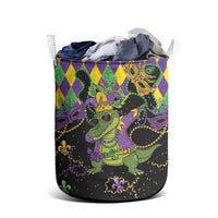 Mardi Gras Alligator Laundry Basket Mardigator On Tuesdays We Wear Beads - Wonder Print Shop