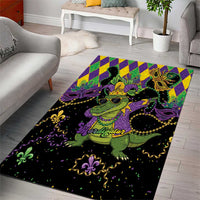 Mardi Gras Alligator Area Rug Mardigator On Tuesdays We Wear Beads - Wonder Print Shop