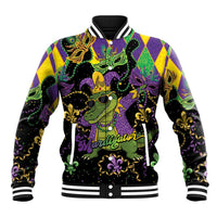Mardi Gras Alligator Baseball Jacket Mardigator On Tuesdays We Wear Beads - Wonder Print Shop