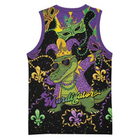 Mardi Gras Alligator Basketball Jersey Mardigator On Tuesdays We Wear Beads - Wonder Print Shop