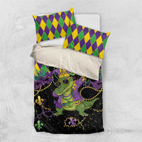 Mardi Gras Alligator Bedding Set Mardigator On Tuesdays We Wear Beads - Wonder Print Shop