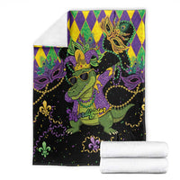 Mardi Gras Alligator Blanket Mardigator On Tuesdays We Wear Beads - Wonder Print Shop