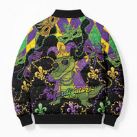 Mardi Gras Alligator Bomber Puffer Jacket Mardigator On Tuesdays We Wear Beads - Wonder Print Shop