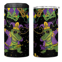 Mardi Gras Alligator 4 in 1 Can Cooler Tumbler Mardigator On Tuesdays We Wear Beads - Wonder Print Shop