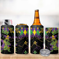 Mardi Gras Alligator 4 in 1 Can Cooler Tumbler Mardigator On Tuesdays We Wear Beads - Wonder Print Shop