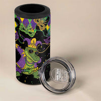 Mardi Gras Alligator 4 in 1 Can Cooler Tumbler Mardigator On Tuesdays We Wear Beads - Wonder Print Shop