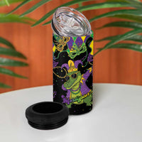 Mardi Gras Alligator 4 in 1 Can Cooler Tumbler Mardigator On Tuesdays We Wear Beads - Wonder Print Shop