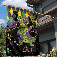 Mardi Gras Alligator Garden Flag Mardigator On Tuesdays We Wear Beads - Wonder Print Shop