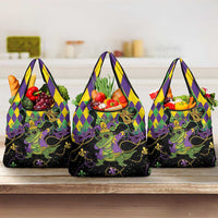 Mardi Gras Alligator Grocery Bag Mardigator On Tuesdays We Wear Beads - Wonder Print Shop