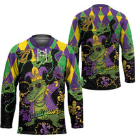 Mardi Gras Alligator Hockey Jersey Mardigator On Tuesdays We Wear Beads - Wonder Print Shop