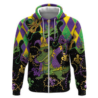 Mardi Gras Alligator Hoodie Mardigator On Tuesdays We Wear Beads - Wonder Print Shop
