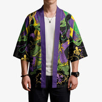 Mardi Gras Alligator Kimono Mardigator On Tuesdays We Wear Beads - Wonder Print Shop