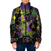 Mardi Gras Alligator Padded Jacket Mardigator On Tuesdays We Wear Beads - Wonder Print Shop