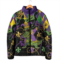 Mardi Gras Alligator Padded Jacket Mardigator On Tuesdays We Wear Beads - Wonder Print Shop