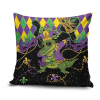 Mardi Gras Alligator Pillow Cover Mardigator On Tuesdays We Wear Beads - Wonder Print Shop