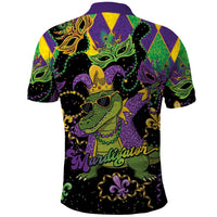 Mardi Gras Alligator Polo Shirt Mardigator On Tuesdays We Wear Beads - Wonder Print Shop