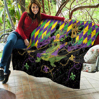 Mardi Gras Alligator Quilt Mardigator On Tuesdays We Wear Beads - Wonder Print Shop