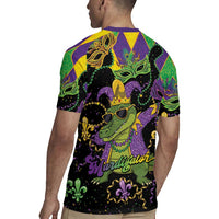 Mardi Gras Alligator Rugby Jersey Mardigator On Tuesdays We Wear Beads - Wonder Print Shop
