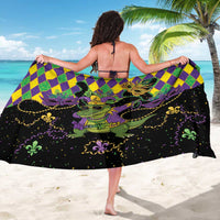 Mardi Gras Alligator Sarong Mardigator On Tuesdays We Wear Beads - Wonder Print Shop