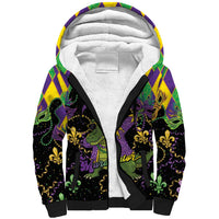 Mardi Gras Alligator Sherpa Hoodie Mardigator On Tuesdays We Wear Beads - Wonder Print Shop