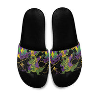 Mardi Gras Alligator Slide Sandals Mardigator On Tuesdays We Wear Beads - Wonder Print Shop