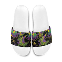 Mardi Gras Alligator Slide Sandals Mardigator On Tuesdays We Wear Beads - Wonder Print Shop