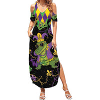 Mardi Gras Alligator Summer Maxi Dress Mardigator On Tuesdays We Wear Beads - Wonder Print Shop