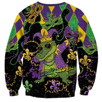 Mardi Gras Alligator Sweatshirt Mardigator On Tuesdays We Wear Beads - Wonder Print Shop