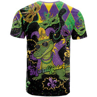Mardi Gras Alligator T Shirt Mardigator On Tuesdays We Wear Beads - Wonder Print Shop