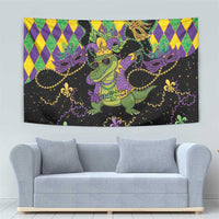 Mardi Gras Alligator Tapestry Mardigator On Tuesdays We Wear Beads - Wonder Print Shop