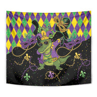 Mardi Gras Alligator Tapestry Mardigator On Tuesdays We Wear Beads - Wonder Print Shop